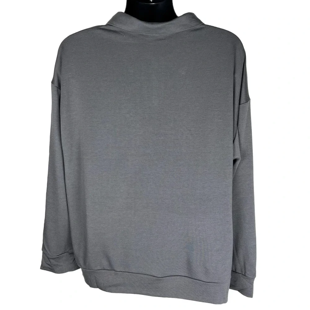 Men's New Long Sleeve Polo Shirts-Casual Thermal Loose Fit Pullover Sweatshirts - Picture 2 of 5